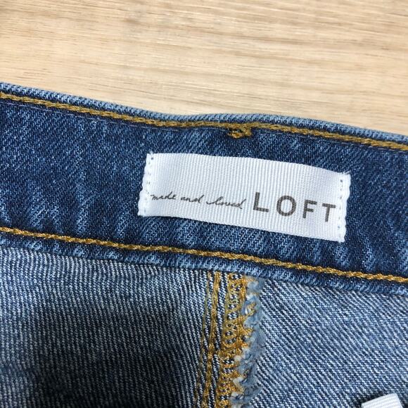 LOFT 90s High Waist Straight Leg Crop Denim Jeans Size 29 - Picture 3 of 9